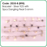 Dangling Pearl Bracelet 2035-B (B98)