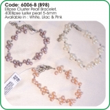Ellipse Cluster Pearl Bracelet 6006-B (B98)