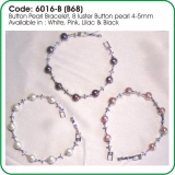 Button Pearl Bracelet 6016-B (B68)